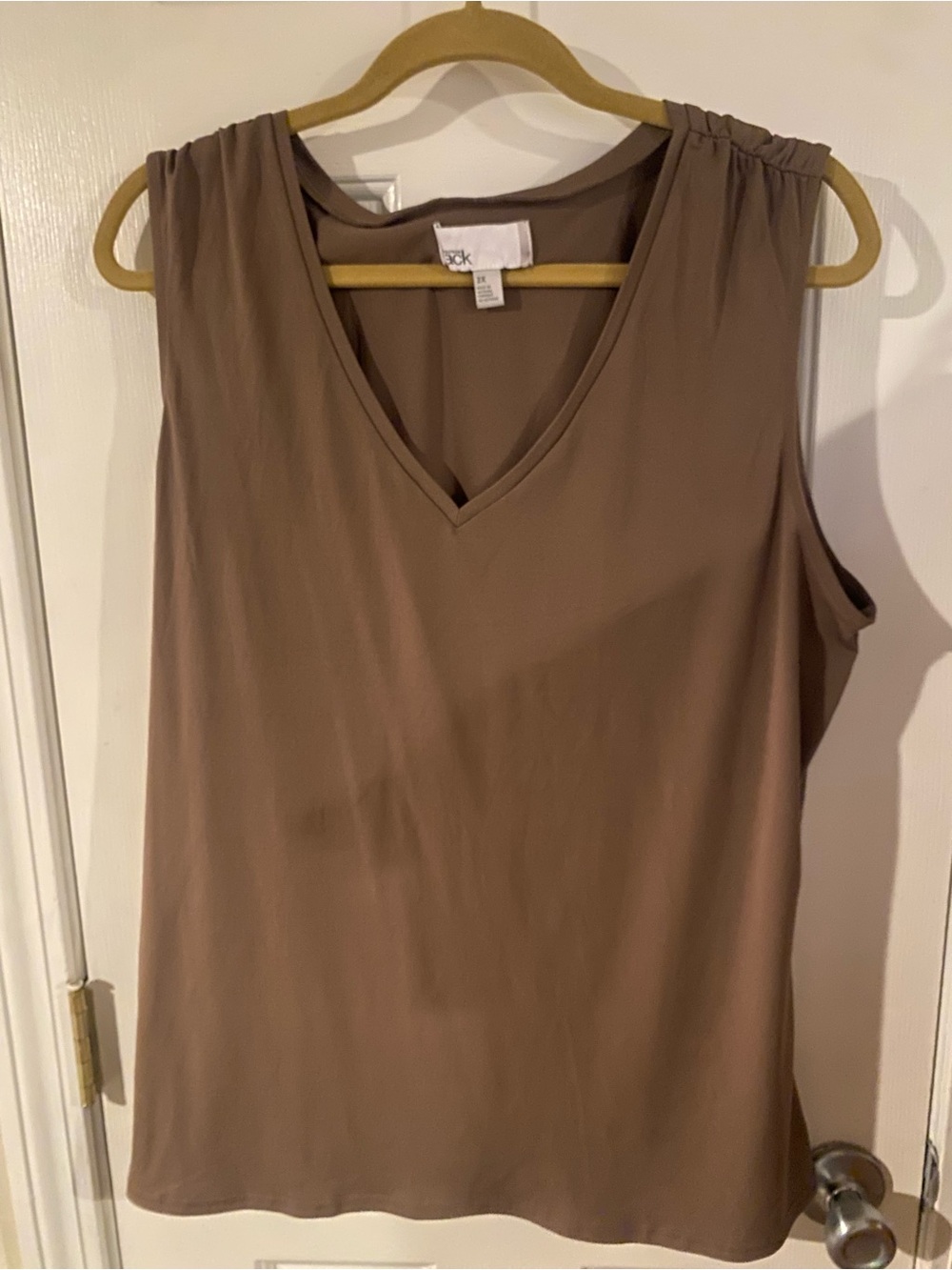 Sleeveless V-Neck Tank Top in Taupe — Lightweight Everyday Layer
